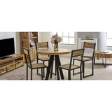 Verty Furniture Round Dining Table with Black Metal Legs and Wooden Top, perfect for stylish dining spaces