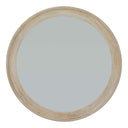 Washed Wood Large Round Framed Mirror ANTIQUE WHITE WOOD Shades 4 Seasons