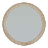 Washed Wood Large Round Framed Mirror ANTIQUE WHITE WOOD Shades 4 Seasons
