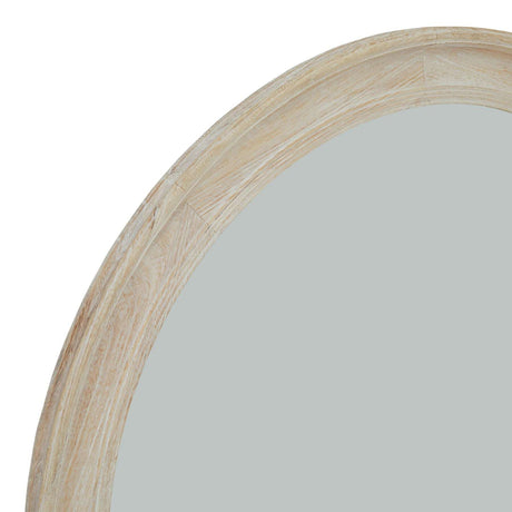 Washed Wood Large Round Framed Mirror Shades 4 Seasons