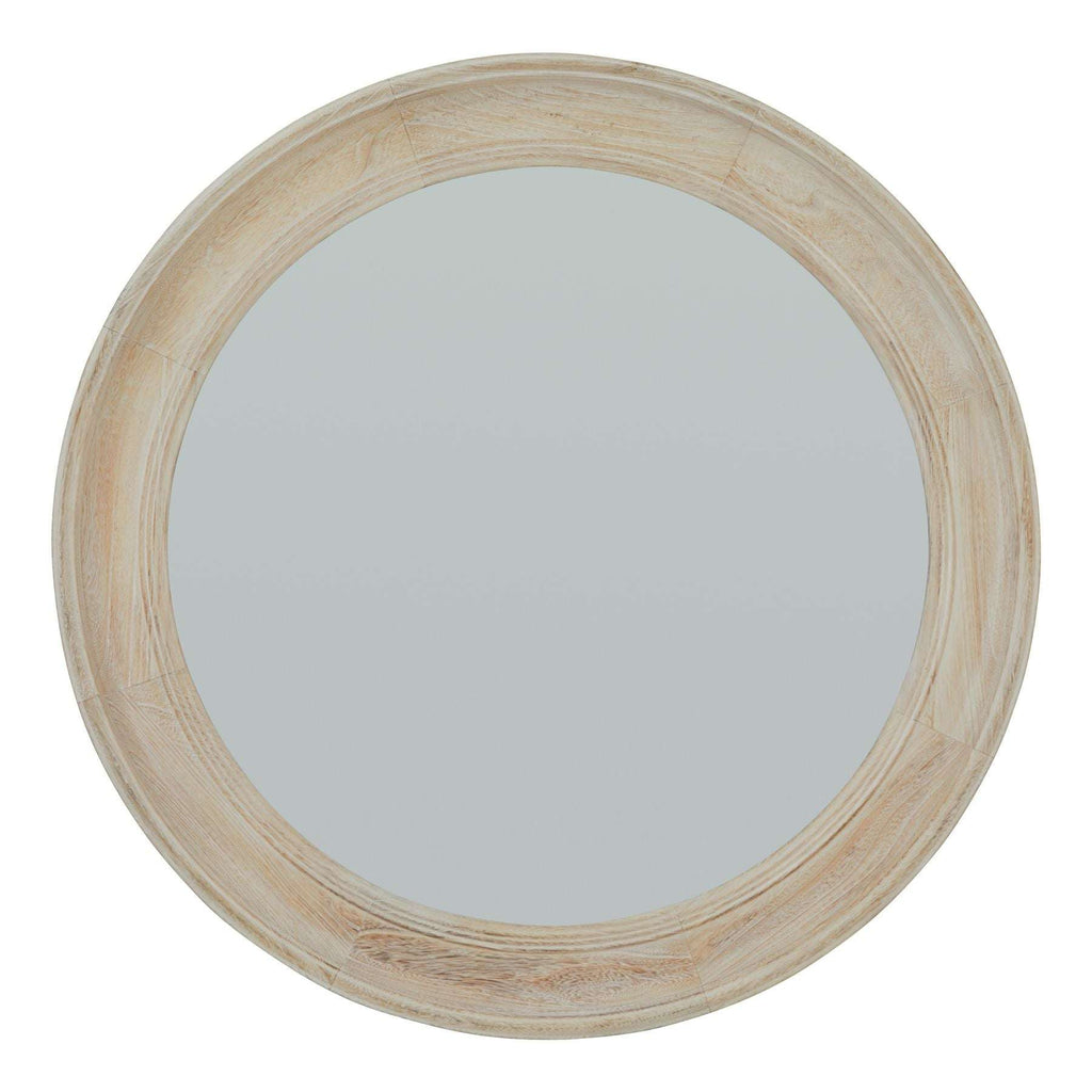Shades 4 Seasons Round Framed Mirror for Stylish Decor ANTIQUE WHITE WOOD Shades 4 Seasons