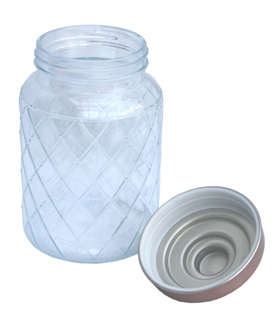 Round Glass Jar With Copper Lid - 7 Inch Geko Products