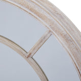 Round Mirror with a natural wooden frame, perfect for adding elegance to any wall
