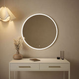 Hollywood Round Mirror with LED backlighting for stylish home decor and enhanced reflections