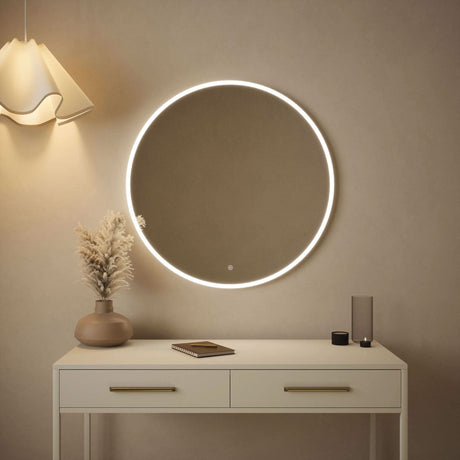 Hollywood Round Mirror with LED backlighting for stylish home decor and enhanced reflections