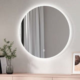 Elegant Round Mirror with Soft LED Backlight, Perfect for Modern Home Decor