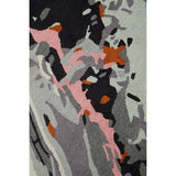 Orsina Round Rug in Abstract Design with Grey, Pink, and Orange Patterns for Modern Decor