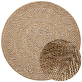 Handwoven natural Round Rug featuring intricate braided texture for stylish home decor