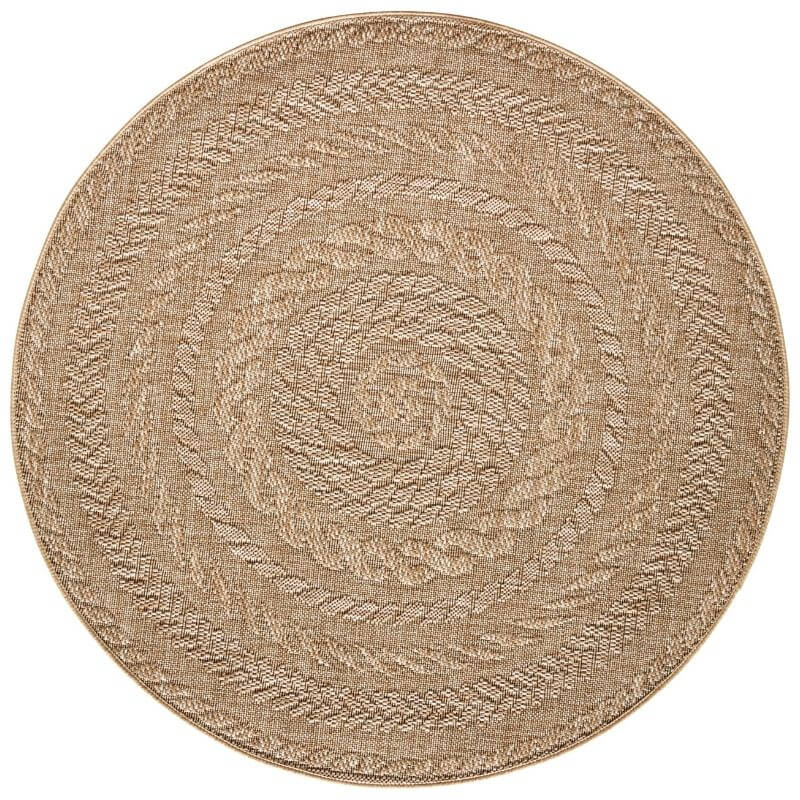Natural Round Rug with a Textured Weave Ideal for Enhancing Home Decor