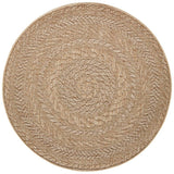Natural Round Rug with a Textured Weave Ideal for Enhancing Home Decor