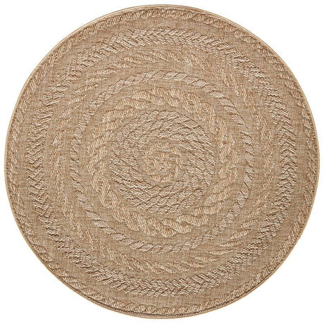Natural Round Rug with a Textured Weave Ideal for Enhancing Home Decor