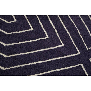 Orsina Round Rug in Navy with Geometric Pattern for Stylish Home Decor