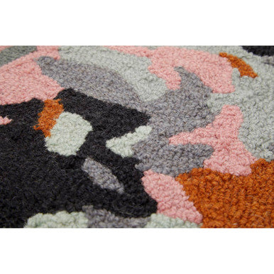 Orsina Round Rug with Colourful Abstract Pattern in Soft Textured Fabric