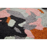 Orsina Round Rug with Colourful Abstract Pattern in Soft Textured Fabric