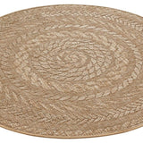 Natural Round Rug with a Spiral Pattern, Ideal for Creating a Warm Atmosphere in Any Room