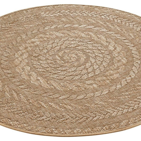 Natural Round Rug with a Spiral Pattern, Ideal for Creating a Warm Atmosphere in Any Room