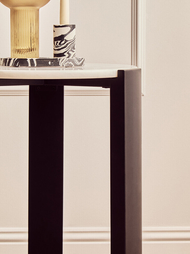 Palermo White Marble Top Round Side Table Orsina