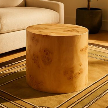 Mota Burl Wood Design Round Side Table Orsina