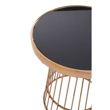 Alvaro Copper Finish Round Side Table Orsina