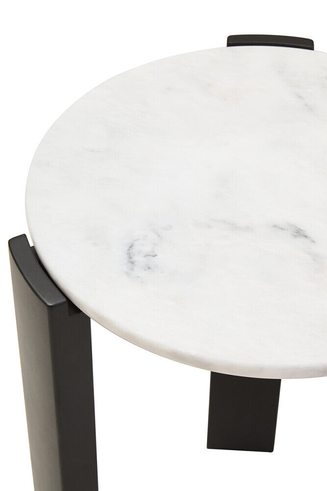 Palermo White Marble Top Round Side Table Orsina