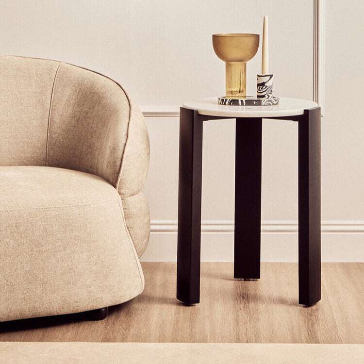 Palermo White Marble Top Round Side Table Orsina