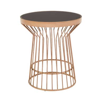 Alvaro Copper Finish Round Side Table Orsina