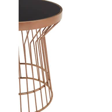 Alvaro Copper Finish Round Side Table Orsina