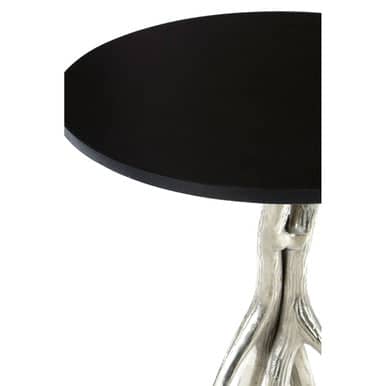 Antler Round Side Table with Black Marble Top Orsina