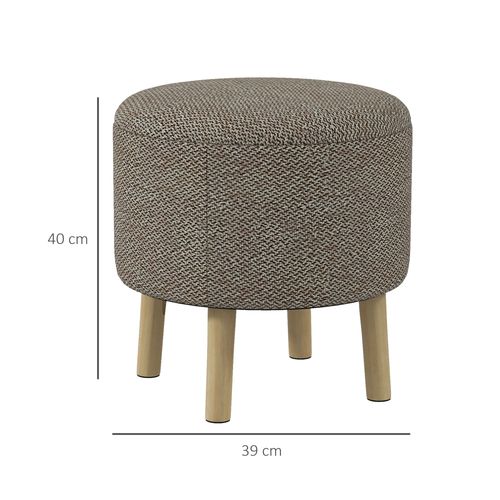 HOMCOM Storage Ottoman, Round Stool Chair with Cushioned Top, Hidden Space HOMCOM