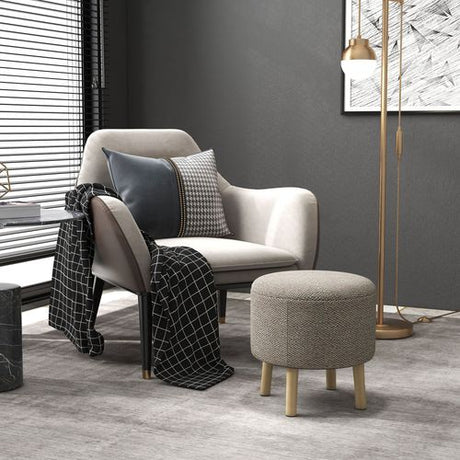 HOMCOM Storage Ottoman, Round Stool Chair with Cushioned Top, Hidden Space HOMCOM