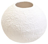Orsina Round Vase in White with a Textured Finish for Modern Home Decor