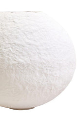 Orsina Round Vase in textured white finish, perfect for floral arrangements or decorative displays
