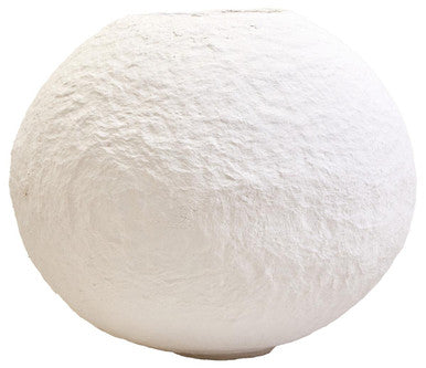 Orsina Round Vase in textured white finish for elegant home decor and floral arrangements