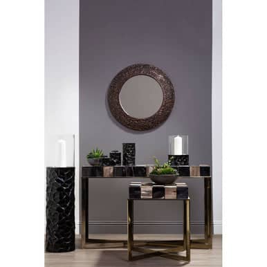 Akola Copper Finish Round Wall Mirror Orsina