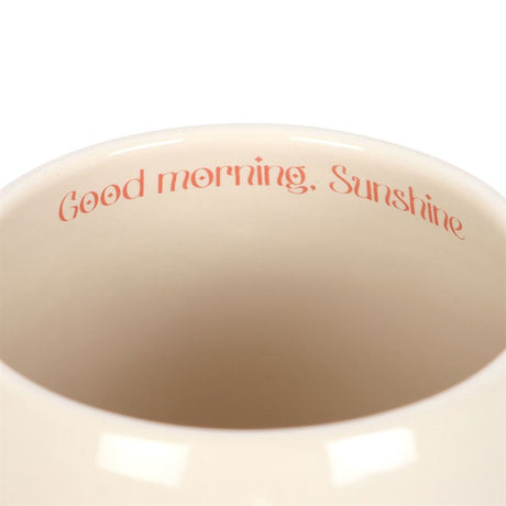 Sunny Rounded Mug with Inspirational Morning Design N/A
