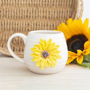 Hello Sunshine Rounded Mug with 3D Sunflower N/A