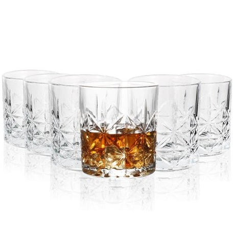Vinsani Crystal Cut Whisky Glasses - Set of 6 Royal Vinsani