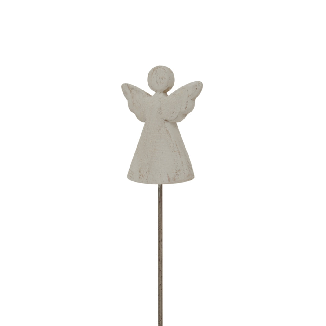 Rustic Angel Decorative Figure on a Stake for Charming Christmas Room Decorations