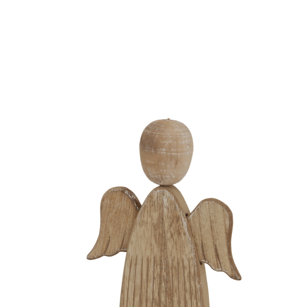 Rustic Angel Wooden Figurine for Charming Christmas Room Decorations by Shades 4 Seasons