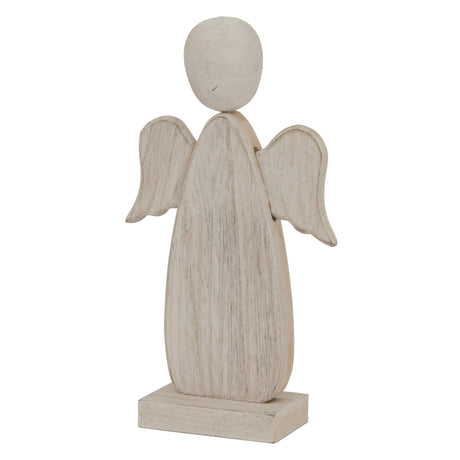Rustic Angel Wooden Figure for Christmas Room Decorations with a Natural Finish