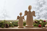 Rustic Angel wooden decorations in two sizes for festive Christmas room decor