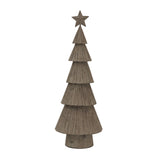 Rustic Bough Tree Christmas Room Decoration in a textured grey finish with a star on top