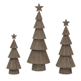 Set of three Rustic Bough Tree decorations in various sizes for festive Christmas room decor