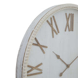 Large White Rustic Clock With Beaded Frame Shades 4 Seasons