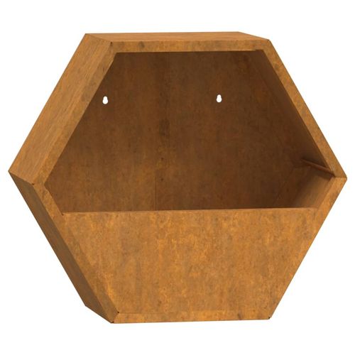 vidaXL Wall Planters 2 pcs Rusty Corten Steel 30x10x25 cm vidaXL