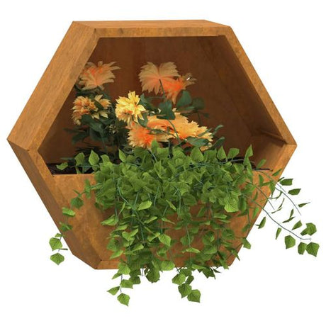 vidaXL Wall Planters 2 pcs Rusty Corten Steel 30x10x25 cm vidaXL