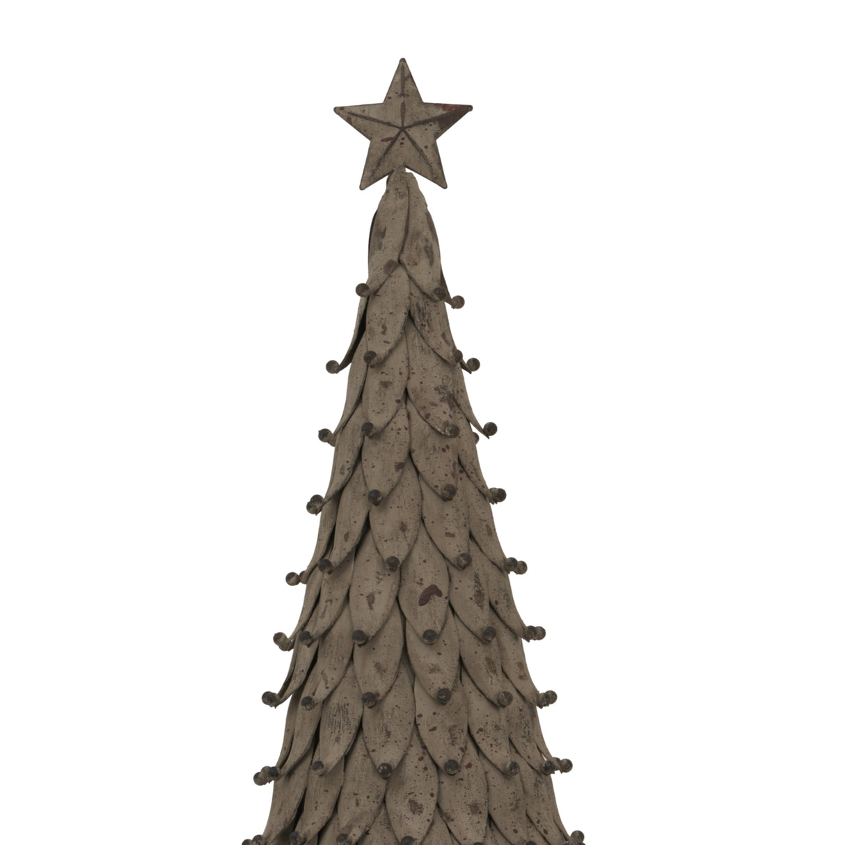 Rustic Decorative Tree with textured leaves and a star top, perfect for Christmas room decorations