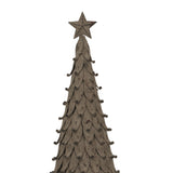 Rustic Decorative Tree with textured leaves and a star top, perfect for Christmas room decorations