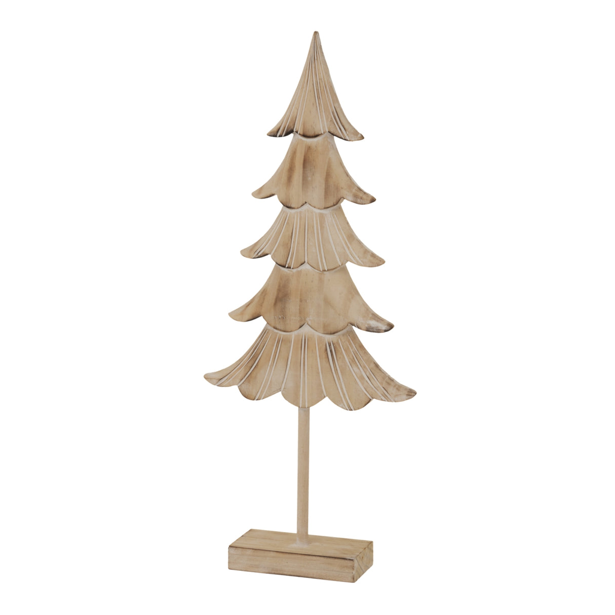 Rustic Fir Tree Decoration in Natural Wood for a Charming Christmas Room Display
