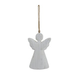 Rustic Hanging Angel Decoration in White, Perfect for Enhancing Christmas Tree Decor